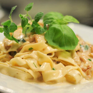 Cheese and basil pasta